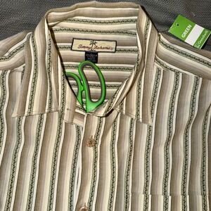 Tommy Bahama Mens L Striped Long Sleeve Button Up Shirt Casual Beach Resortwear
